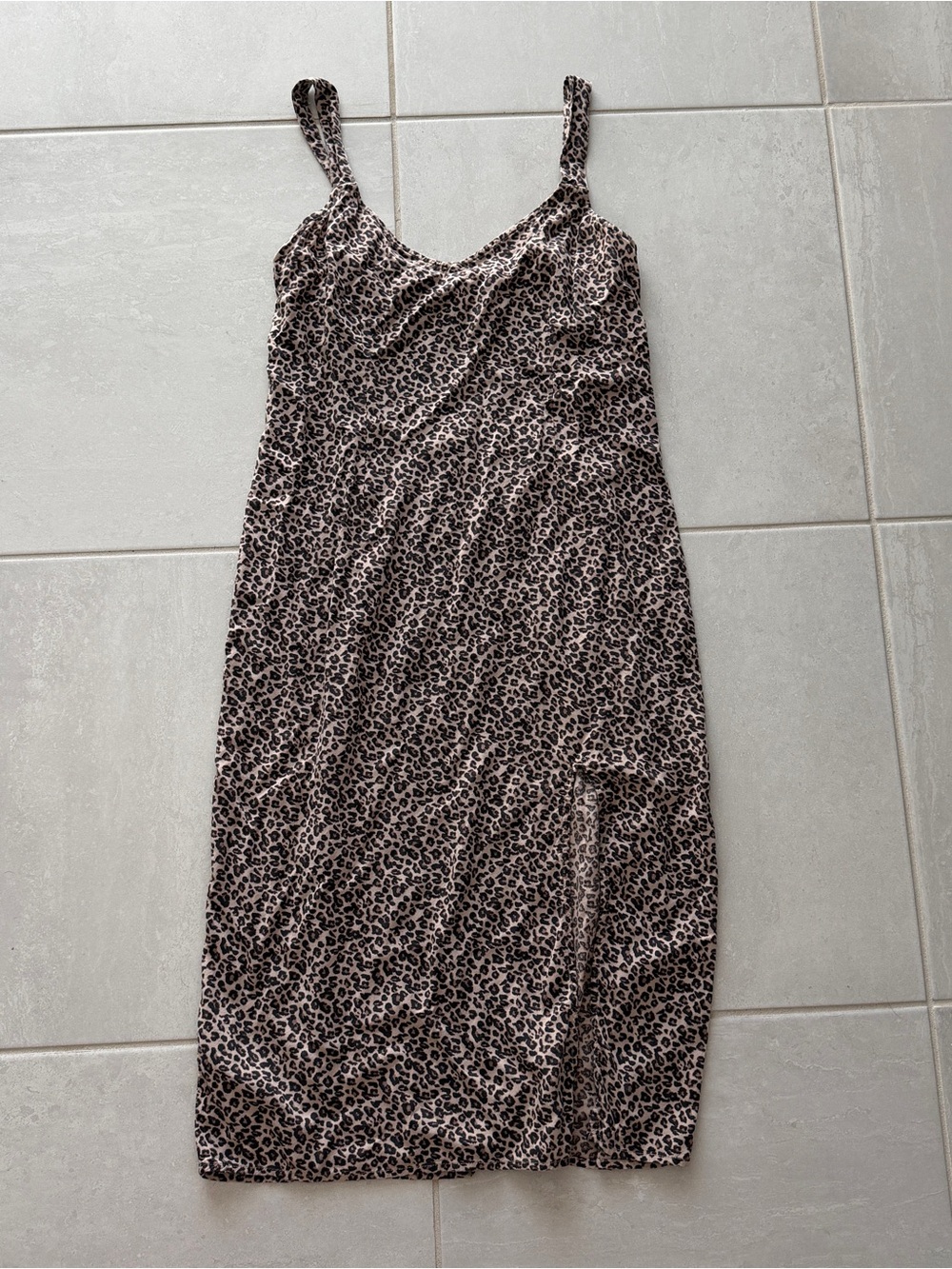 Abercrombie & Fitch Leopard-Print Midi Slip Dress - Brown & Cream